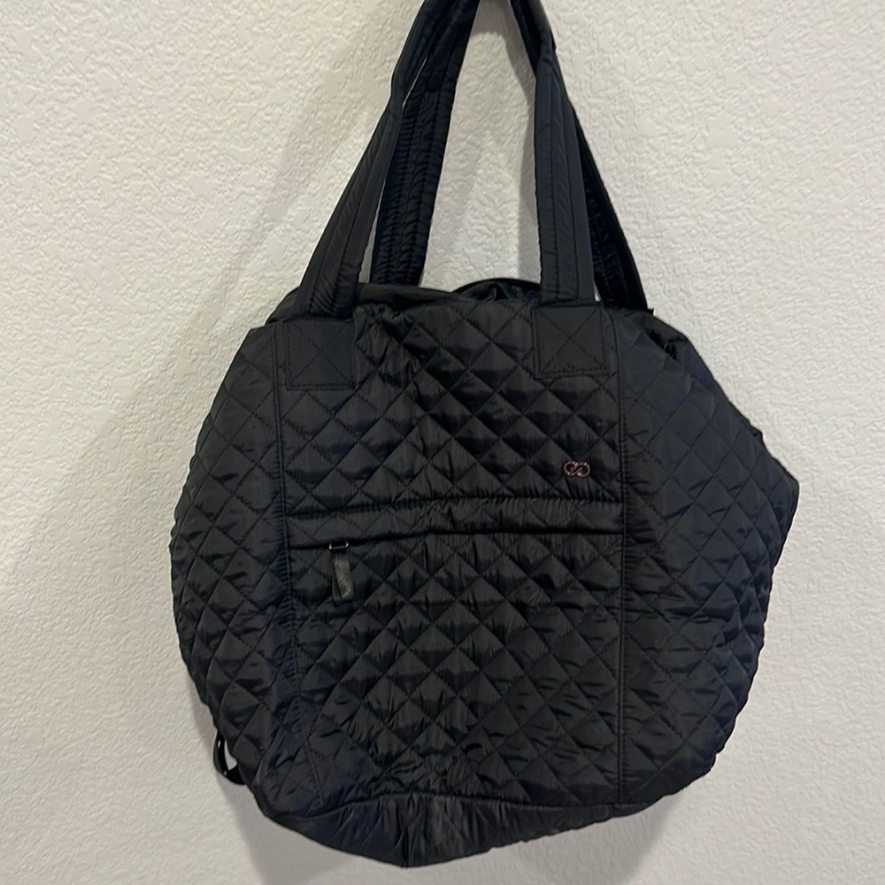 black calia quilted tote bag NWOT